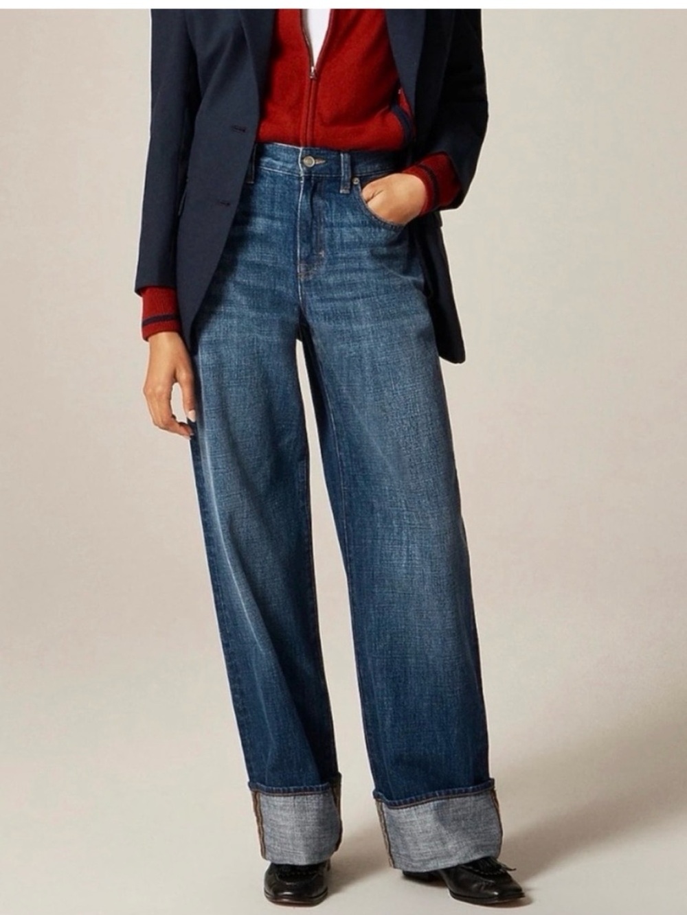 J.Crew rigid low rise wide leg